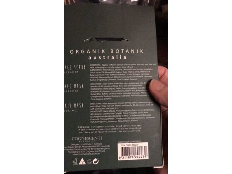 Organik Botanik Recovery Rescue Hair & Facial Treatment Pack, Charcoal & Mint