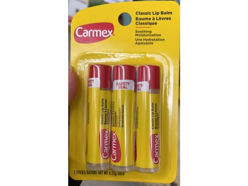 Carmex Classic Lip Balm, 0.15 oz/4.25 g, Pack Of 3