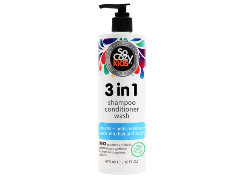 So Cozy Kids Swim 3 In 1 Shampoo Conditioner And Body Wash, Activated Charcoal + Vitamin B5, 16 fl oz/463 mL