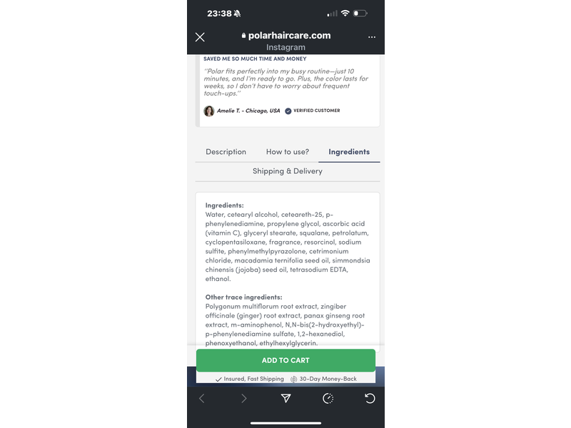 Polar Hair Care Hair Dye Shampoo, Medium Brown, 6.76 fl oz/200 mL