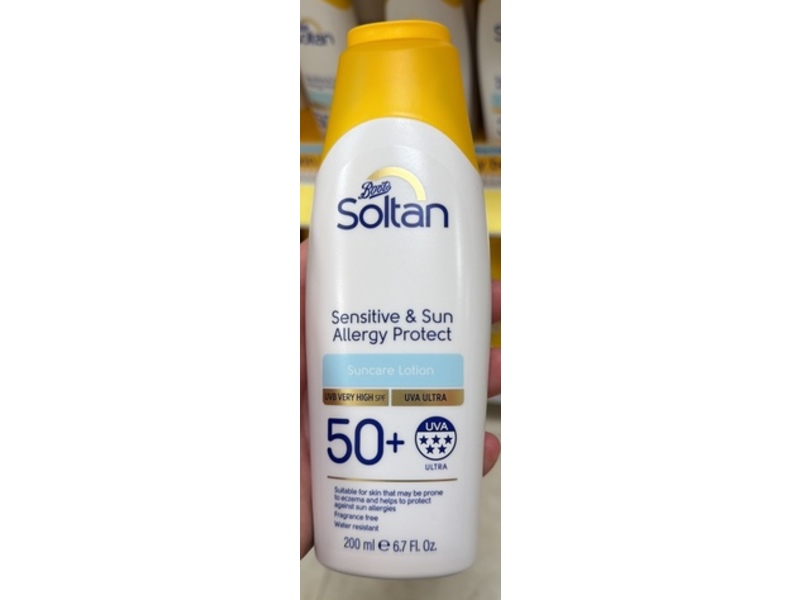 Boots Soltan Suncare Lotion, SPF 50+, Fragrance Free, 6.7 fl oz/200 mL