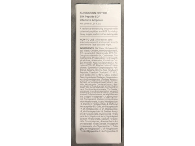 Sungboon Editor Intensive Ampoule, Silk Peptide, EGF, 1.01 fl oz/30 mL