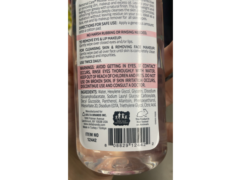 Personal Care All-In-One Micellar Cleansing Water, 13.5 fl oz/400 mL