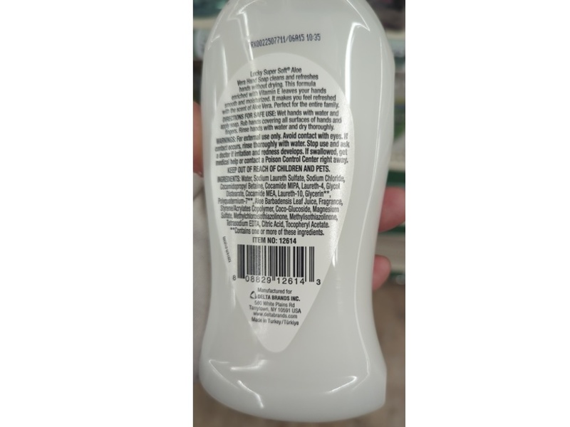 Lucky Super Soft Hand Soap, Aloe Vera, 12.5 fl oz/370 mL