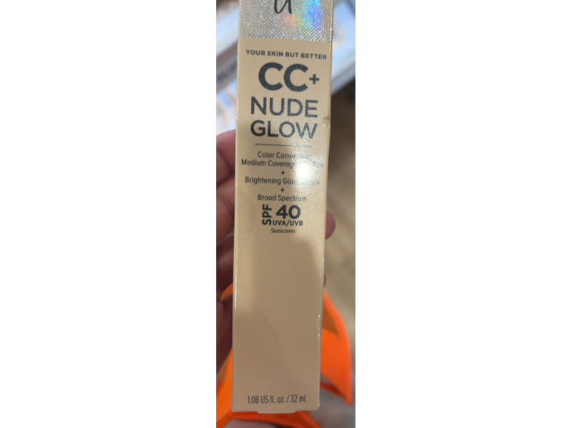 It Cosmetics CC+ Nude Glow Medium Coverage Skin Tint+Brightening Glow Serum & Sunscreen , SPF 40 Rich, 1.08 fl oz/32 mL