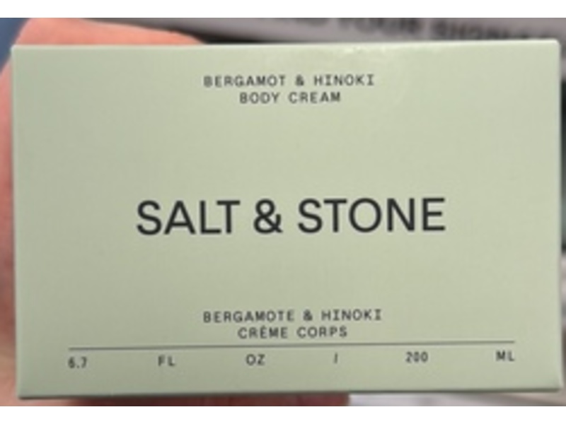Salt & Stone Body Cream, Bergamot & Hinoki, 6.7 fl oz/200 mL