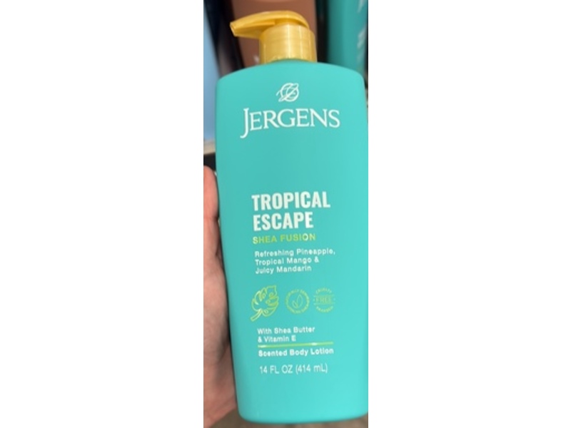 Jergens Tropical Escape Body Lotion, Shea Butter & Vitamin E, 14 fl oz/414 mL