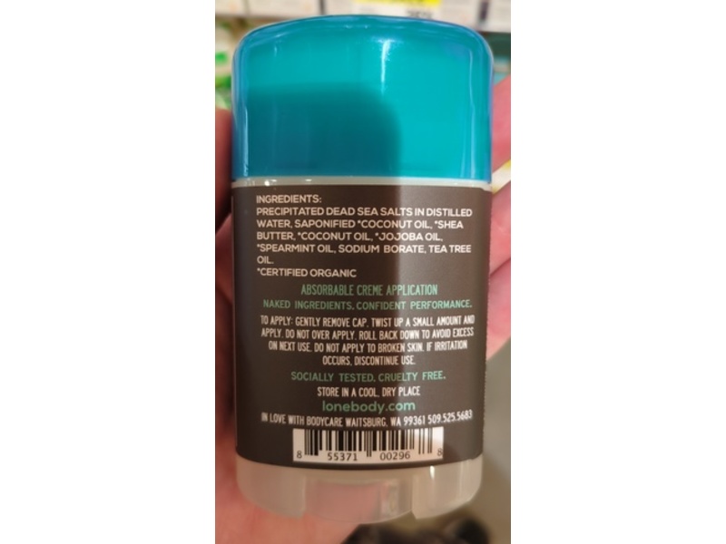 Lone Natural Deodorant, Mint, 2 oz