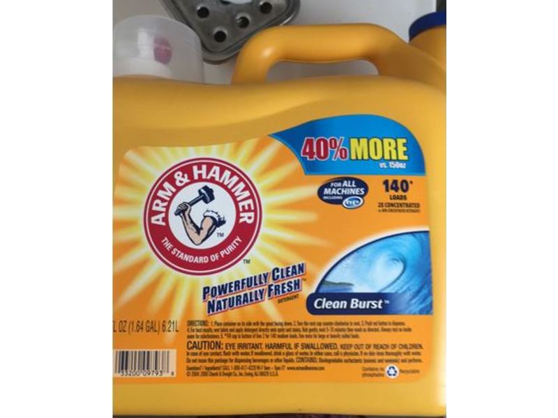 Arm & Hammer Liquid Laundry Detergent, Clean Burst, 140 Loads, 210 fl oz/6.21 L