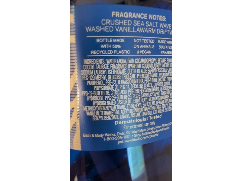 Bath & Body Works Body Wash, Coastal Dreaming, 10 fl oz/295 mL