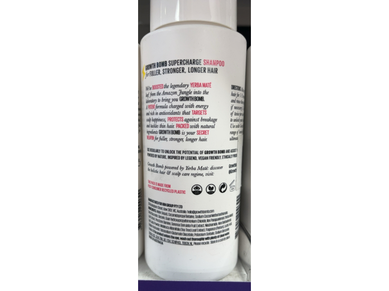 Growth Bomb Supercharge Shampoo, 10.14 fl oz/300 mL