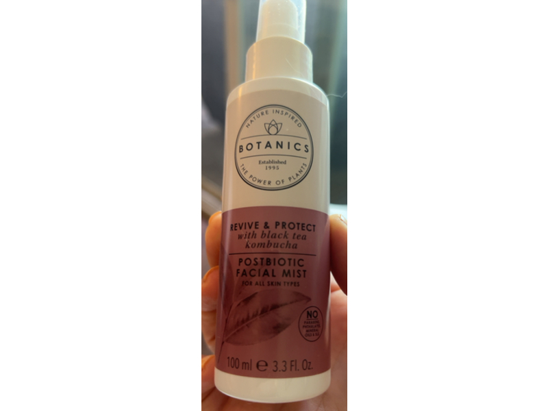 Botanics Revive & Protect Postbiotic Facial Mist, Black Tea Kombucha, 3.3 fl oz/100 mL
