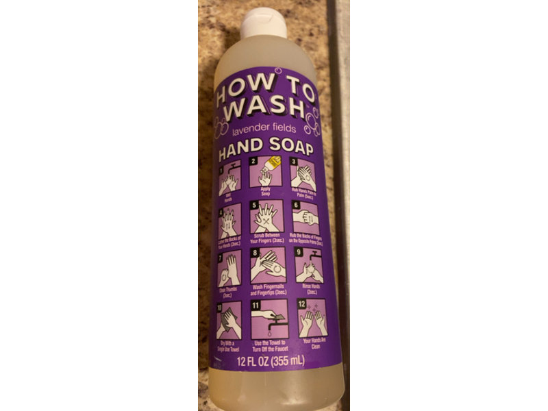 How To Wash Hand Soap, Lavender Fields, 12 fl oz/355 mL