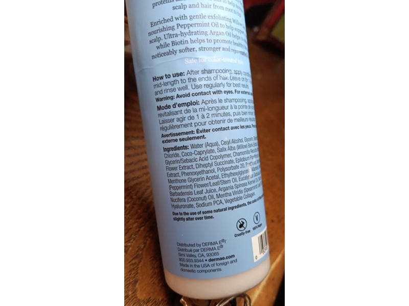 Derma E Thickening Conditioner, Therapeutic Mint & Herbal Blend, 10 fl oz/296 mL