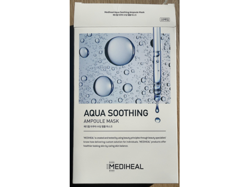 Mediheal Aqua Soothing Ampoule Mask, 0.84 fl oz/25 mL, Pack of 10