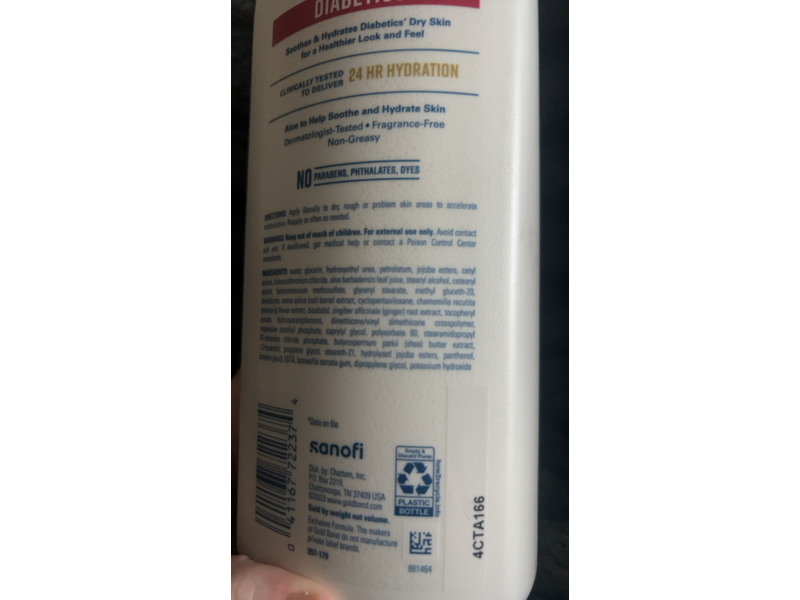 Gold Bond Diabetics' Dry Skin Relief Body Lotion, Aloe, 21 oz/595 g