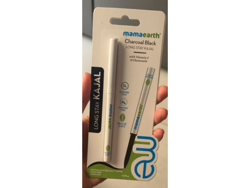 Mamaearth Long Stay Kajal, Charcoal Black, 0.01 oz/0.35 g