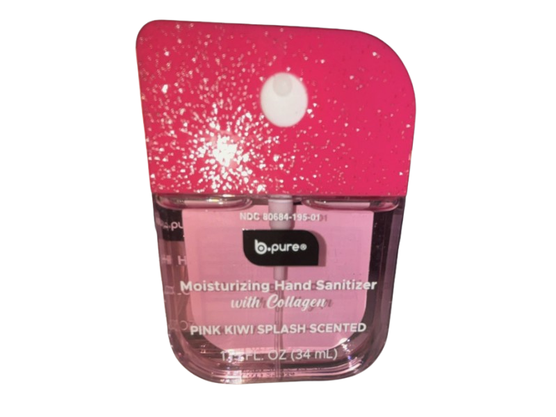 b.pure Moisturizing Hand Sanitizer, Collagen & Pink Kiwi Splash Scented, 1.15 fl oz/34 mL