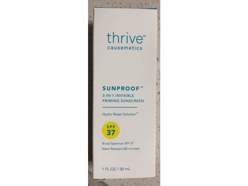 Thrive Causemetics 3 In 1 Invisible Priming Sunscreen, SPF 37, 1 fl oz/30 mL