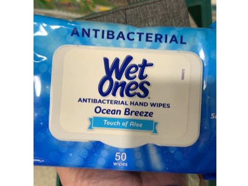 Wet Ones Antibacterial Hand Wipes, Ocean Breeze, 50 Count