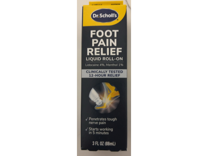 Dr. Scholl's Foot Pain Relief Liquid Roll-On, 3 fl oz/88 mL