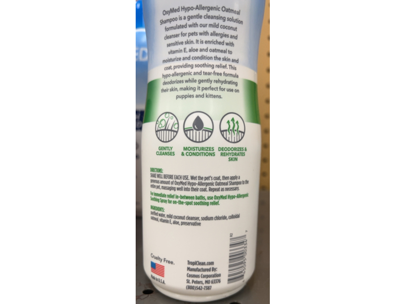 Tropiclean Oxymed Oatmeal Shampoo, 20 fl oz/592 mL