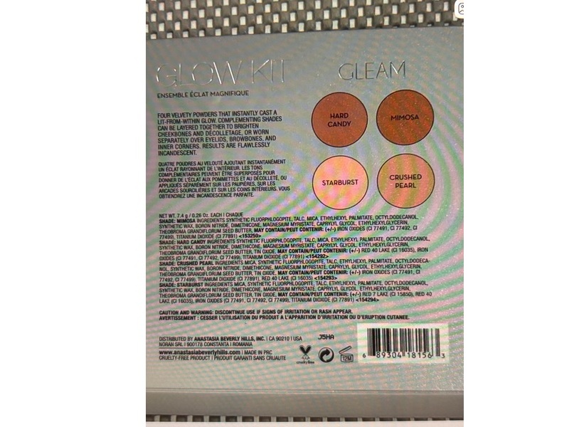 Anastasia Beverly Hills Glow Kit Palette, Gleam, 0.26 oz/7.4 g