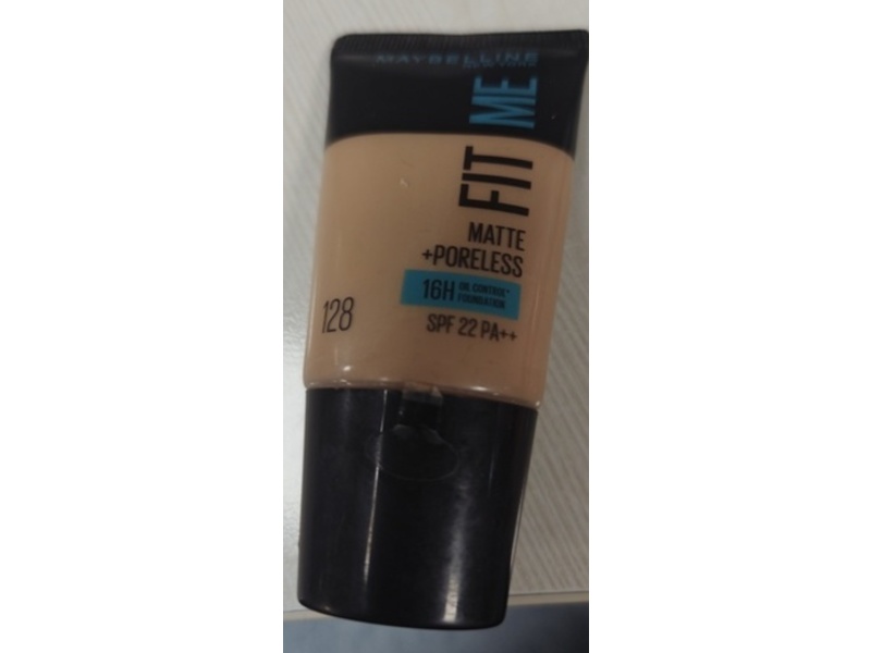 Maybelline New York Fit Me Matte +Poreless Foundation, 128 Warm Nude, 18 mL