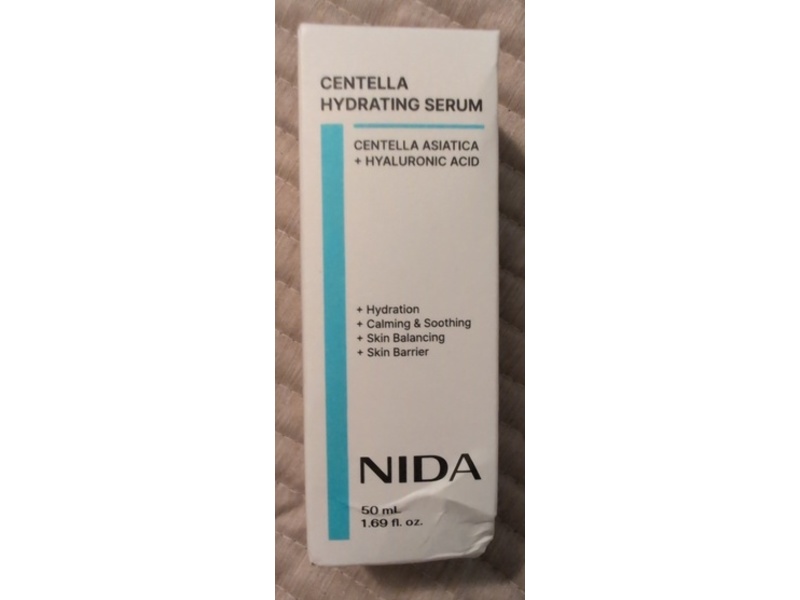 Nida Centella Hydrating Serum, Centella Asiatica + Hyaluronic Acid, 1.69 fl oz/50 mL