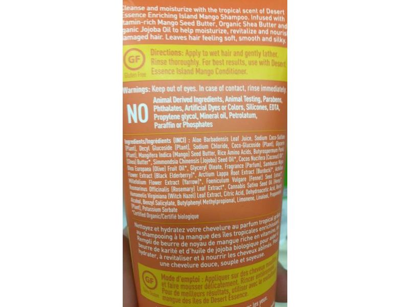 Desert Essence Island Mango Shampoo, 8 fl oz/237 mL