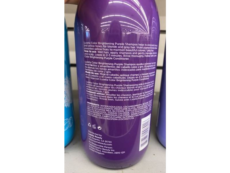 Luseta Color Brightening Purple Shampoo, 33.8 fl oz/1 L