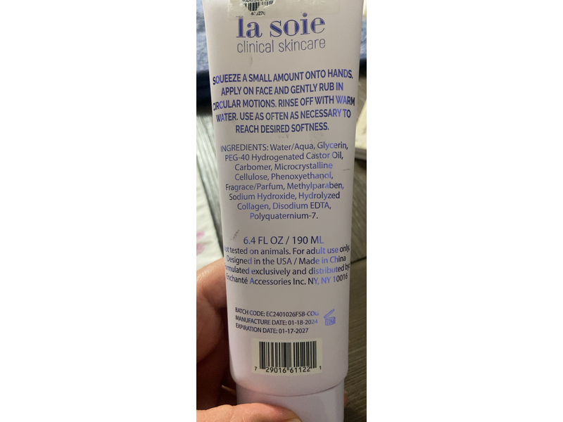 La Soie Clinical Skincare Collagen Facial Scrub, 6.4 fl oz/190 mL