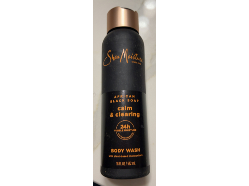 Shea Moisture Calm & Clearing Body Wash, African Black Soap, 18 fl oz/532 mL