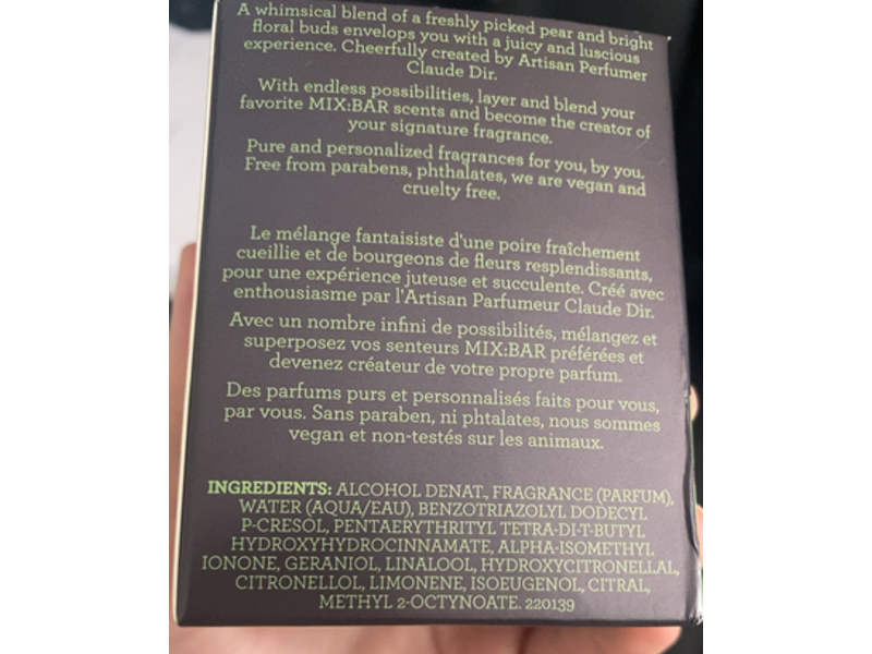 Mix:Bar Eau De Parfum, Pear Blossom, 1.7 fl oz/50 mL