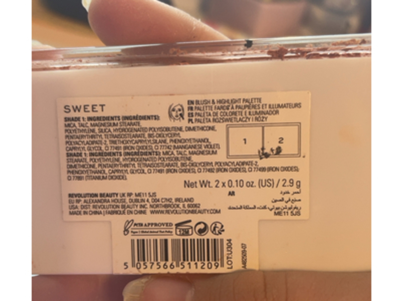 Revolution Dou Blush & Highlighter, Sweet, 0.10 oz/2.9 g