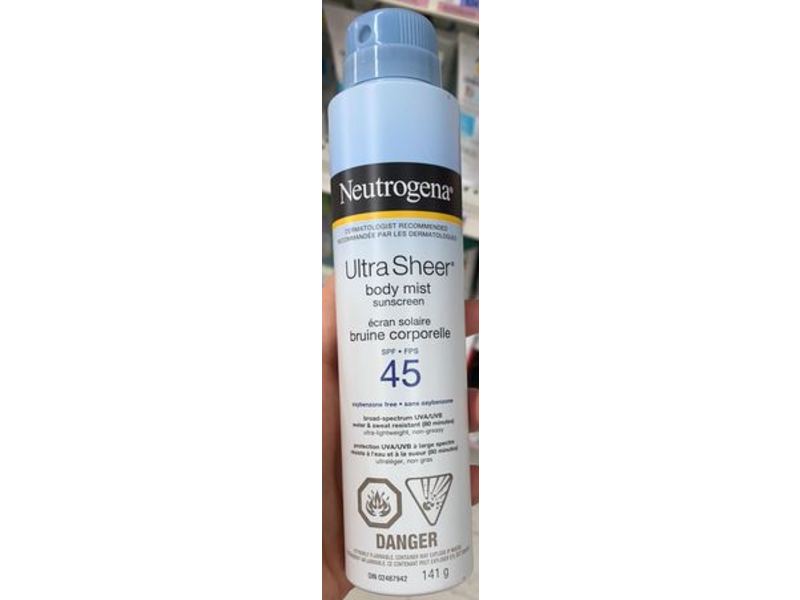 Neutrogena Ultra Sheer Body Mist Sunscreen, SPF 45, 141 g