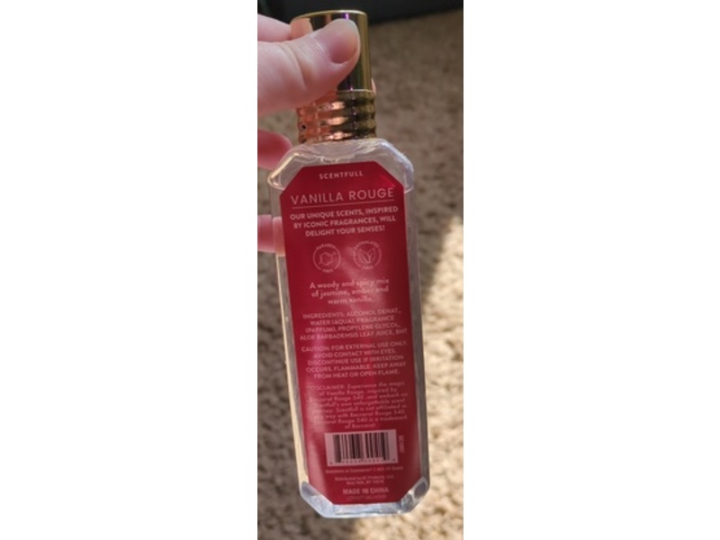 Scentfull Vanilla Rouge Iconic Fragrance Body Mist, 3.7 fl oz/110 mL