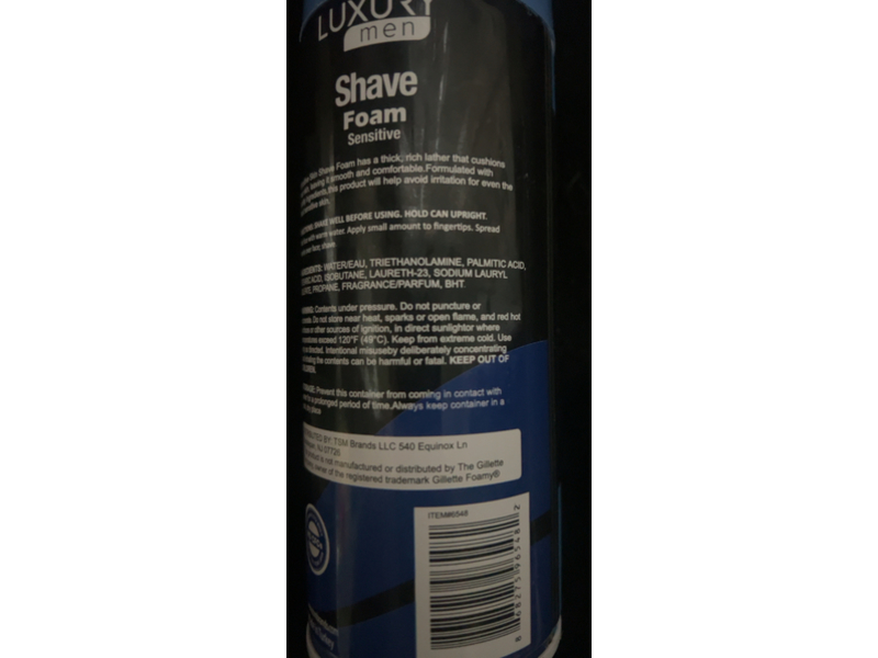 Luxury Men Sensitive Shave Foam, 12 oz/340g