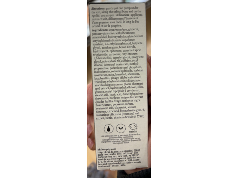 Philosophy Dose Of Wisdom Dark Circle Eye Cream, 0.5 fl oz/15 mL