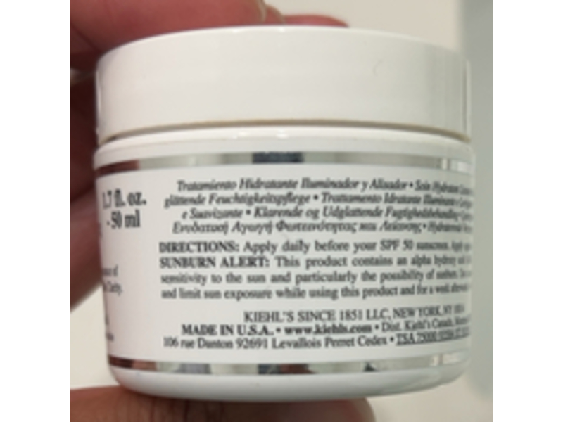 Kiehl's Since 1851 Clearly Corrective Brightening & Smoothing Moisture Treatment, Activated C, White Birch & Glycolic Acid, 1.7 fl oz/50 mL