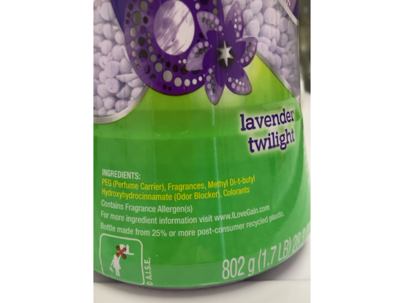 Gain +Odor Defense Boost In-Wash Scent Booster, Lavender Twilight, 28.3 oz/802 g