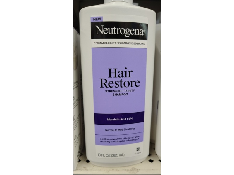 Neutrogena Hair Restore Strength + Purity Shampoo, Mandelic Acid 1.5%, 13 fl oz/385 mL