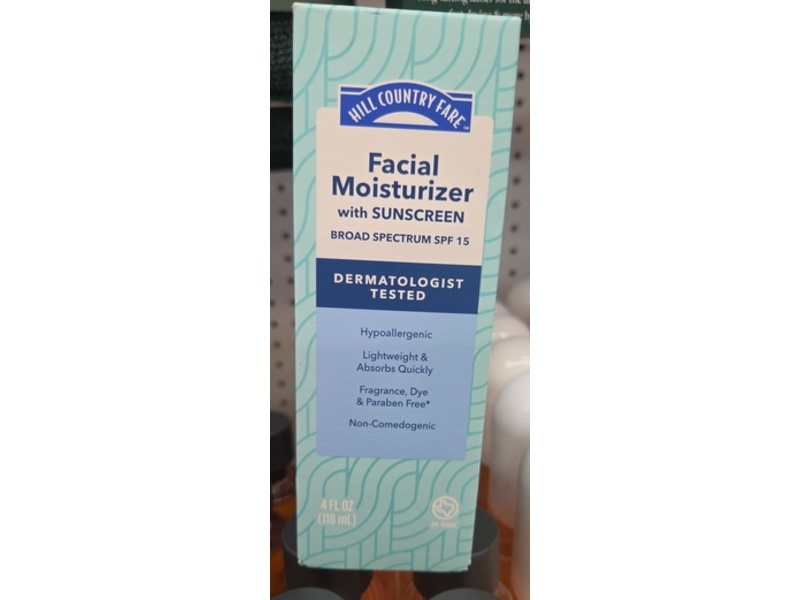 Hill Country Fare Facial Moisturizer With Sunscreen, SPF 15, 4 fl oz/118 mL