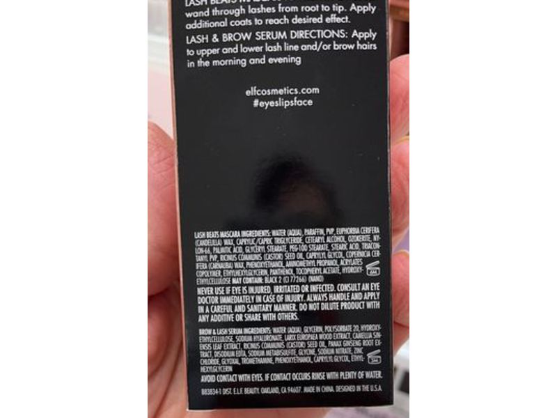 e.l.f. Cosmetics Lash Beats Mascara + Enhancing Lash & Brow Serum, Black & Clear