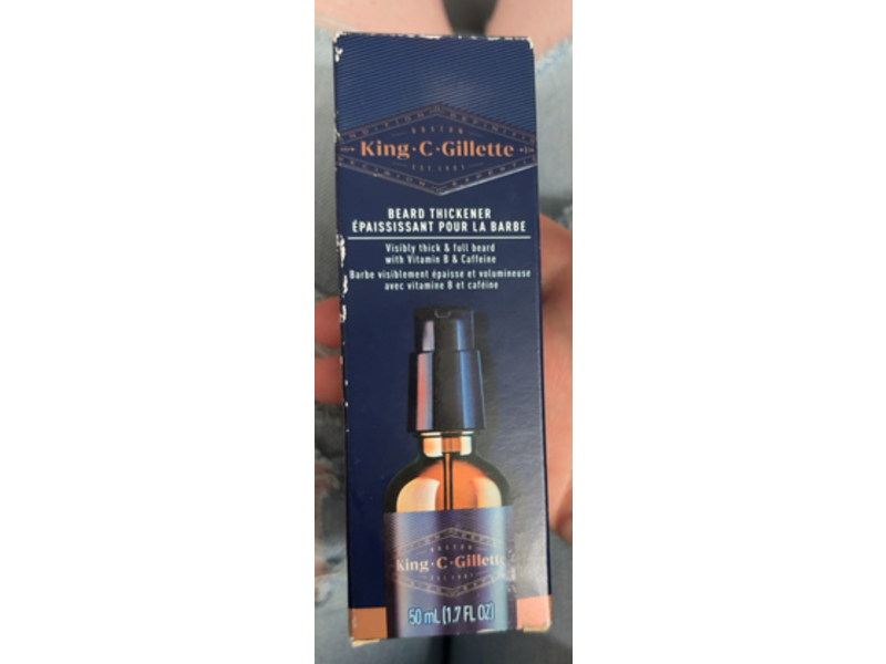 King C. Gillette Beard Thickener, Vitamin B & Caffeine, 1.7 fl oz/50 mL