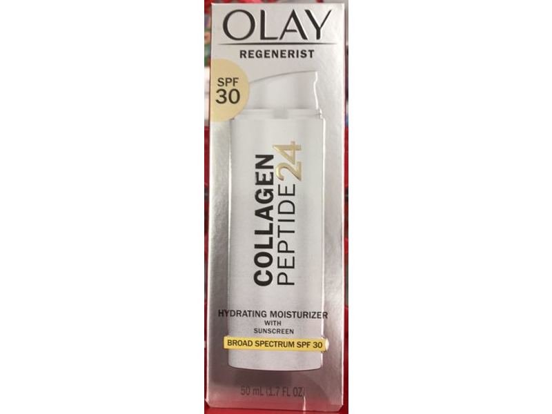 Olay Regenerist Hydrating Moisturizer, Collagen Peptide 24, SPF 30, 1.7 fl oz/50 mL