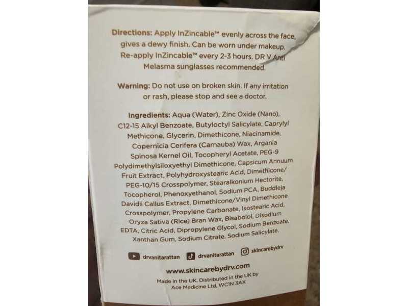 Dr. V In Zincable Invisible Mineral Sunscreen, SPF 50