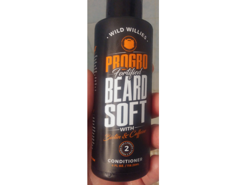 Wild Willies Progro Fortified Beard Soft Conditioner, Biotin & Caffeine, 2, 4 fl oz/118.28 mL