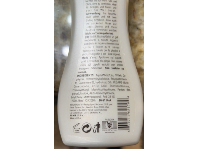 BioSilk Silk Therapy Glazing Gel Light Hold, 12 fl oz/355 mL