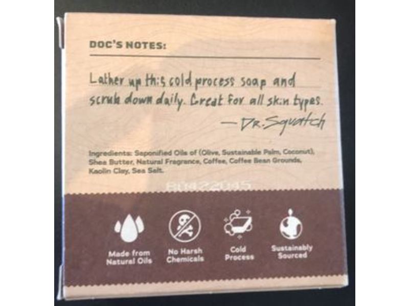 Dr. Squatch Men's Natural Soap, Cold Brew Cleanse, 5 oz
